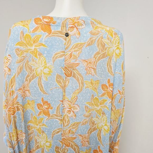 Roxy Kimono Duster Size M/L Tropical Floral Short Sleeve Bohemian Festival NWT - Picture 8 of 11